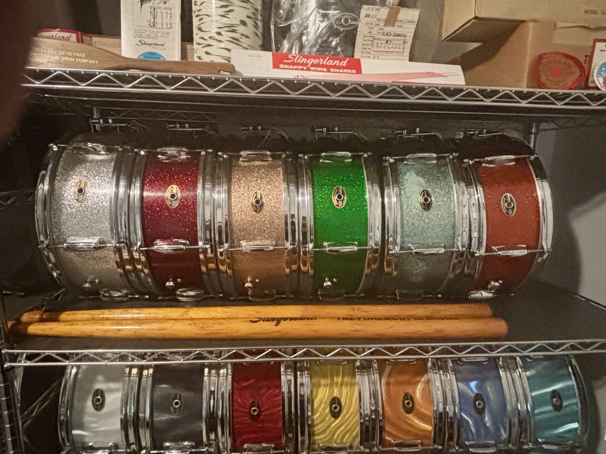 Colorful Slingerland snare drum collection