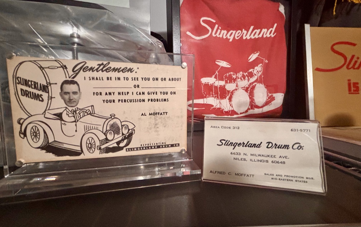 Vintage Slingerland business cards and memorabilia